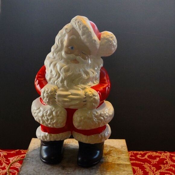 13" Painted Ceramic Santa - Picture 1 of 3